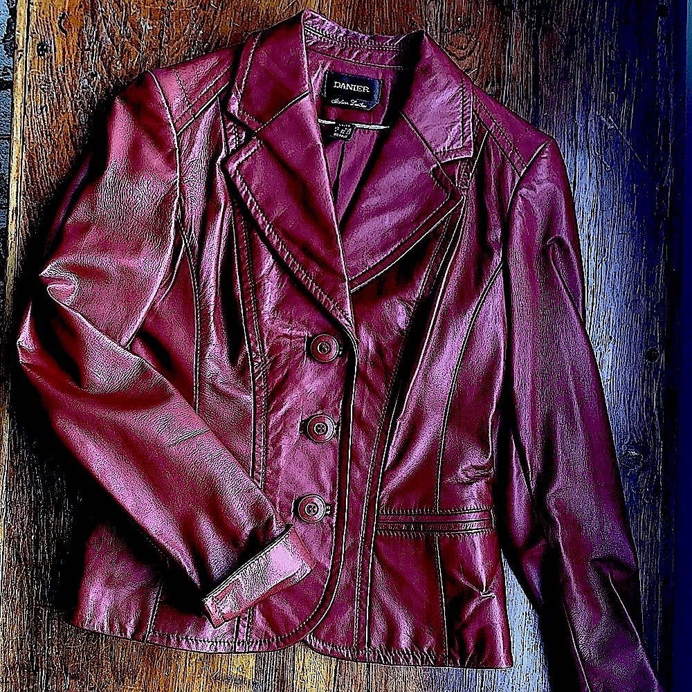 Red Danier leather jacket